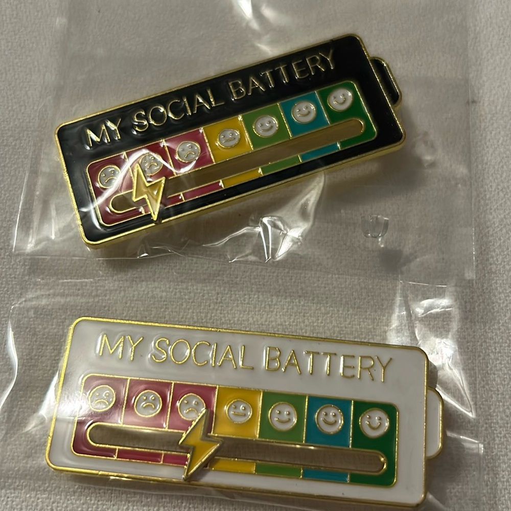 Social Battery slide pins bundle of two fun new